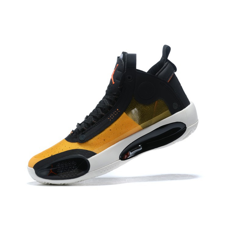 Sepatu Basket Desain Nike Air Jordan 34 Warna Hitam Kuning Orange Putih Shopee Indonesia