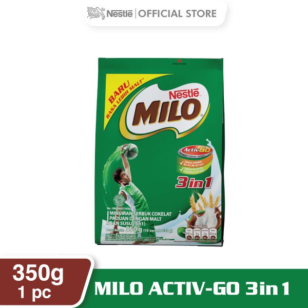 

Nestle Milo Activ-Go 3in1 Susu Bubuk Rasa Cokelat 10 x 35 gr