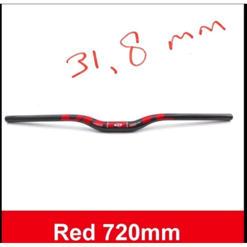 ULLICYC MTB Bicycle Handlebar Stang Sepeda Carbon Fiber 720mm CB186 Red Merah . karbon Stir bike