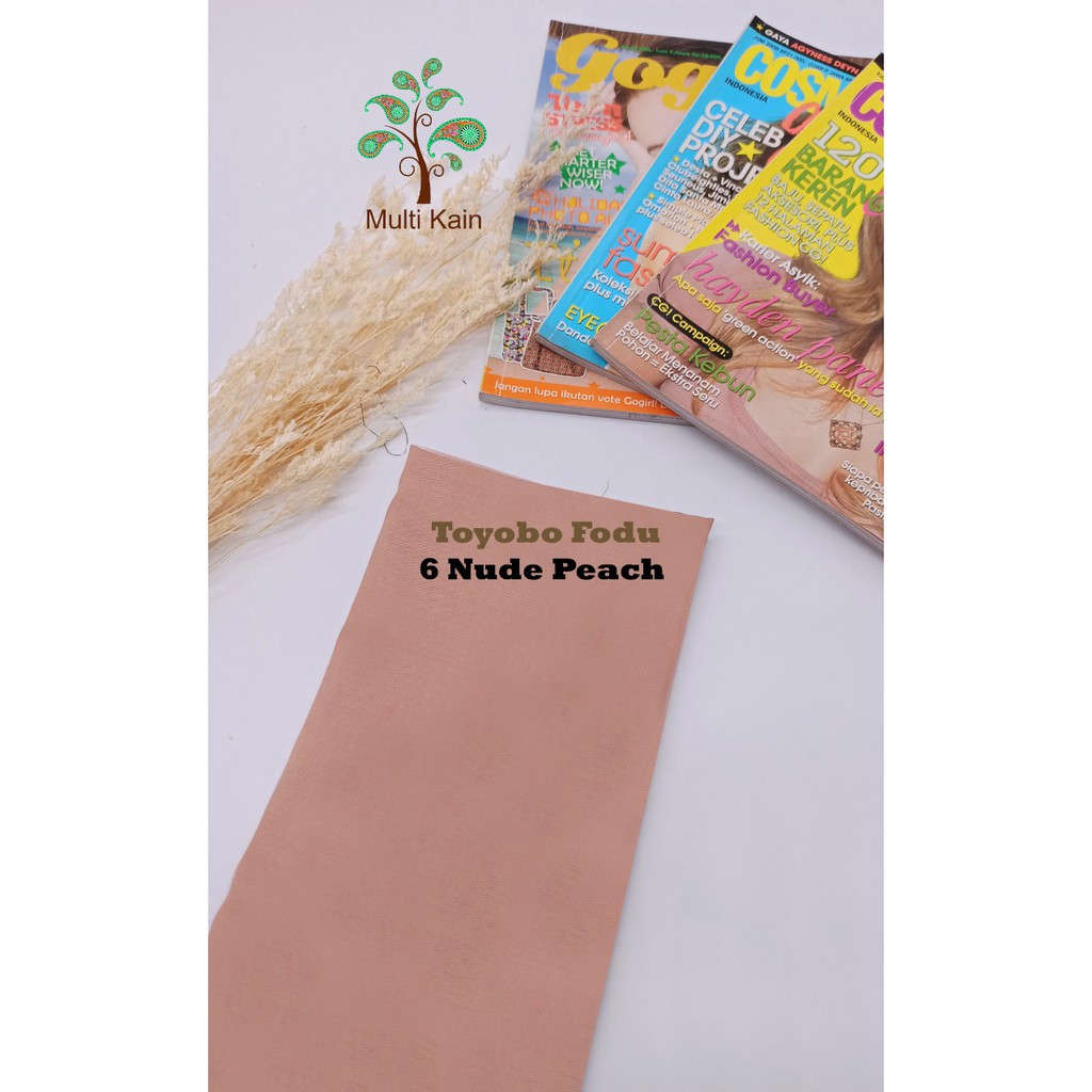 Bahan Multi kain katun cotton toyobo FODU (COPYRIGHT, TERDAFTAR) asli premium-FODU6 nude peach