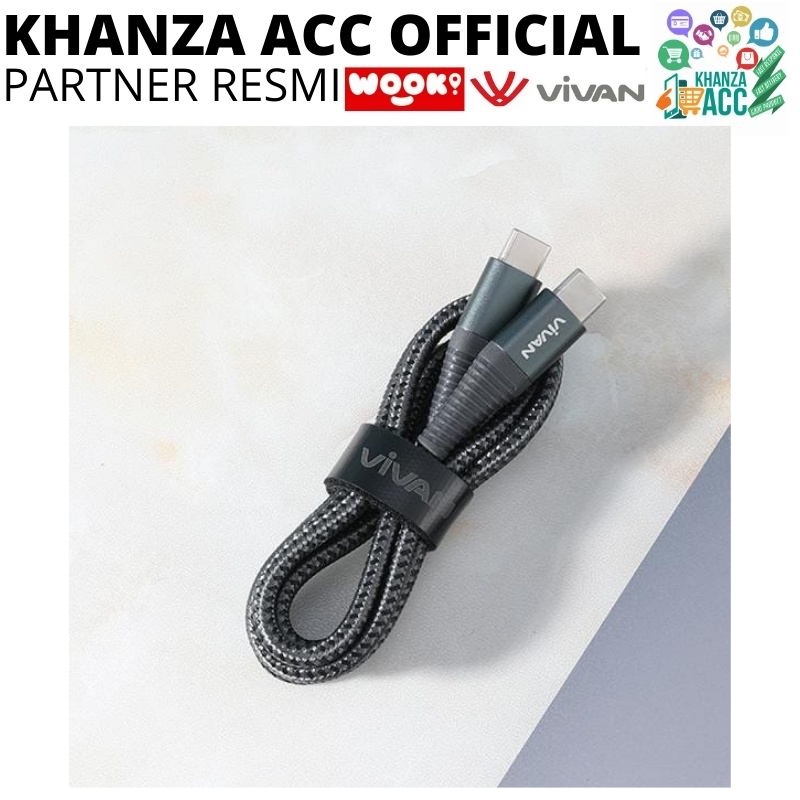 KHANZAACC VIVAN KPD100S Kabel Data Type-C To Type-C PD 30W Quick Charge 3A