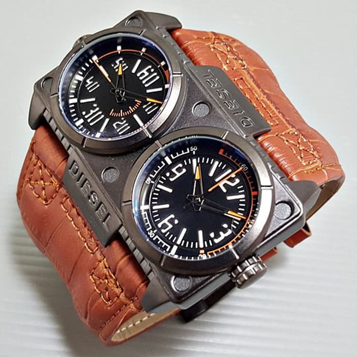 Super Sale Jam Tangan Pria Diesel Jumbo Leather Brown