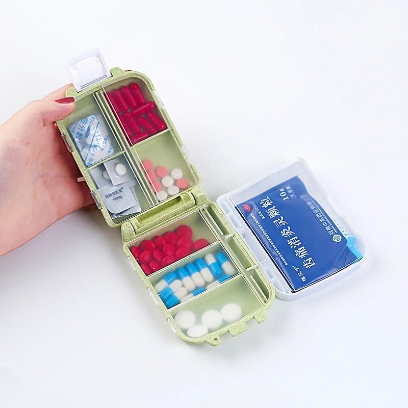 8 Grids Medical Tablet Storage Medicine Case/Folding Three-layer Type Pill Storage  Box/Compact And Portable Classified Mini Medical Kit Pill Storage Box/ 7 Day Travel Pill Case