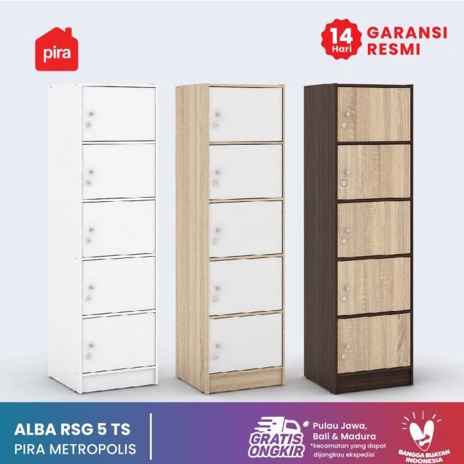 

[[COD]] PIRA METROPOLIS - ALBA RSG 5 TS Lemari Susun / Bufet KOMPLIT Kode 718