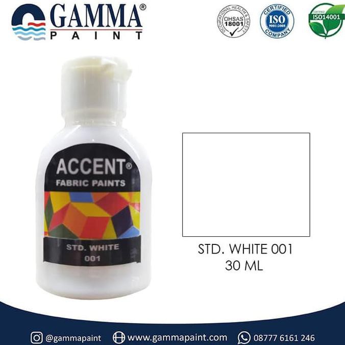 

Kualitas Terbaik] Accent Fabric Paint 30Ml - White - Cat Kain - Acrylic Waterbased