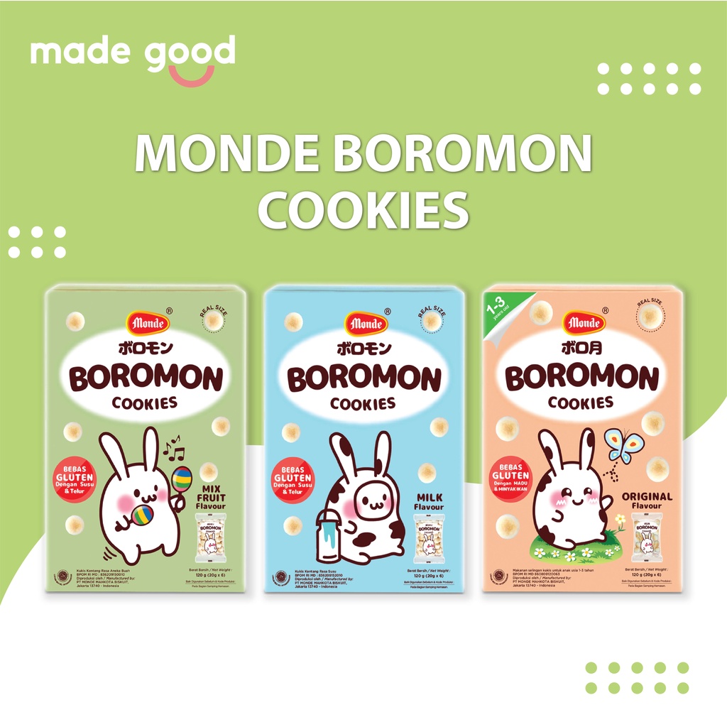 Monde Boromon 120 gr - Biskuit Bayi Sehat,Cookies Baby Snack 1-5 tahun Original
