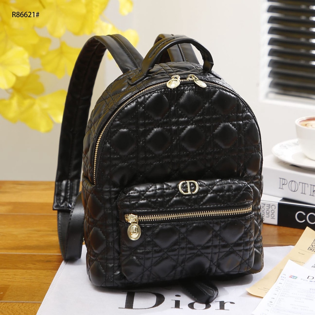 CD Cannage Lambskin Backpack Gold Hardware R86621