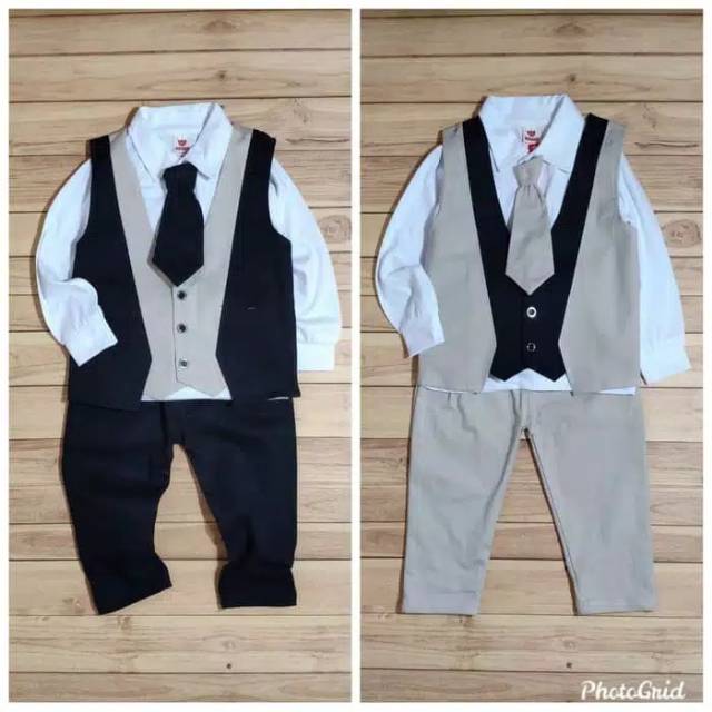 Setelan Jas Anak Baju Pesta Rompi Anak Laki Laki Ready Usia 6 Bulan - 4 Tahun
