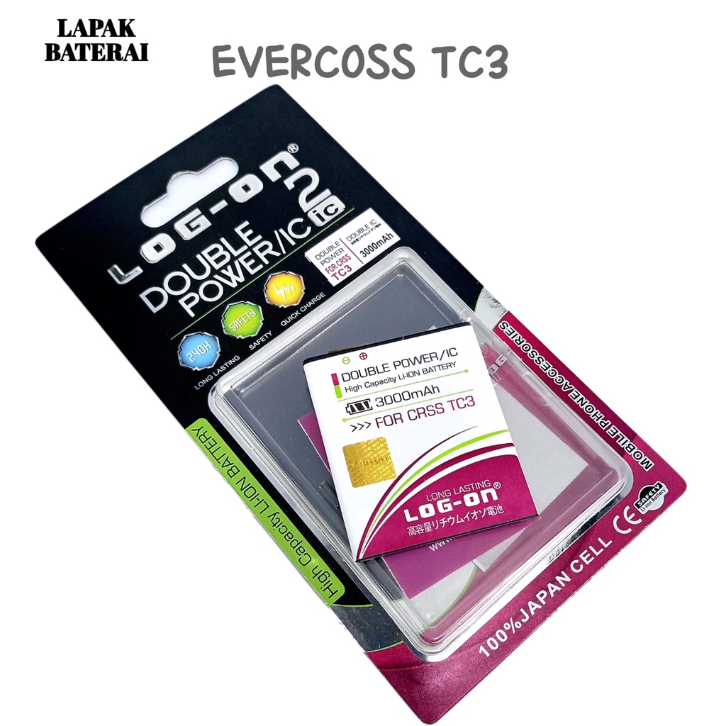 LOG - ON Evercoss TC3 Baterai Double IC Protection Battery Batre