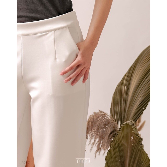 Kulot Scuba Putih High Waist Premium/Celana Kulot Hitam Putih HW/Kulot Scuba Import/ahmed.store2