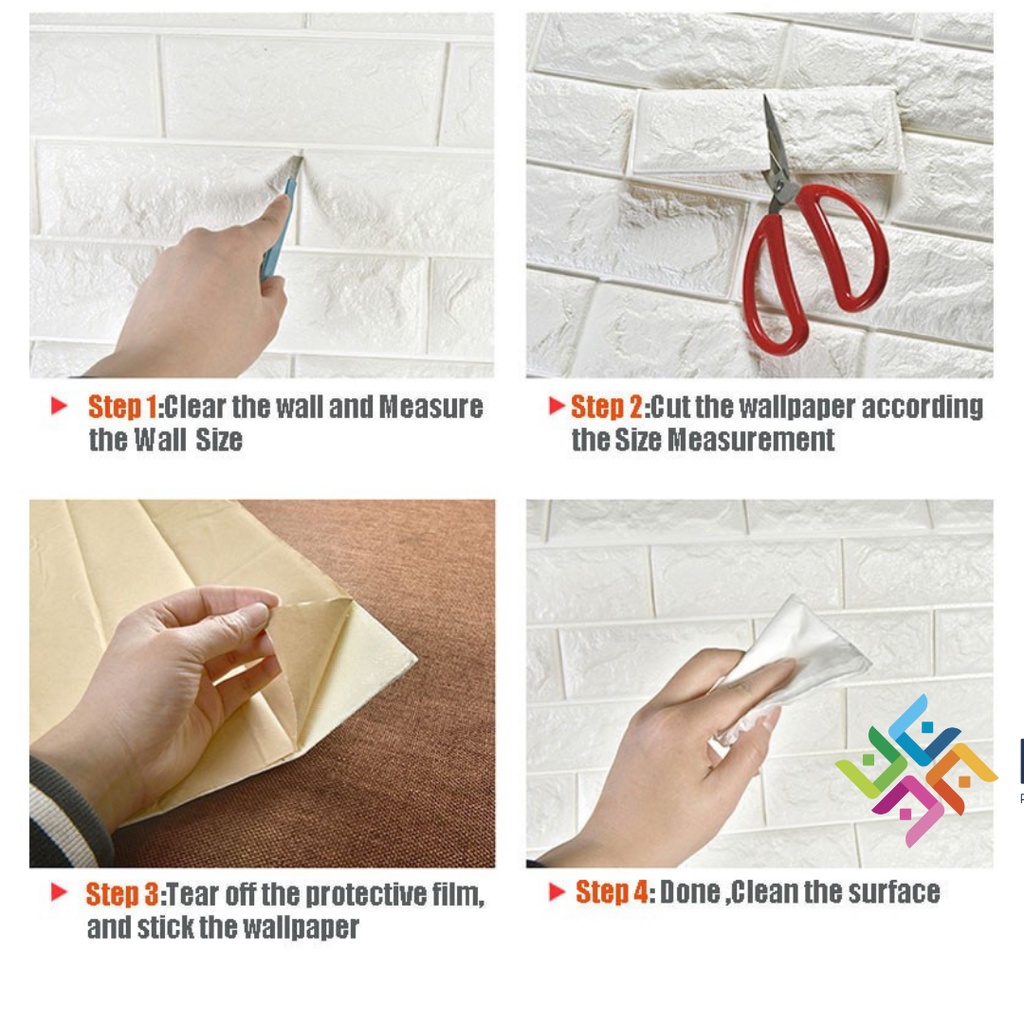 Wallpaper Dinding Foam 3D / Stiker Wallpaper Dinding Mini Dekorasi  / Wallpaper 3D-5
