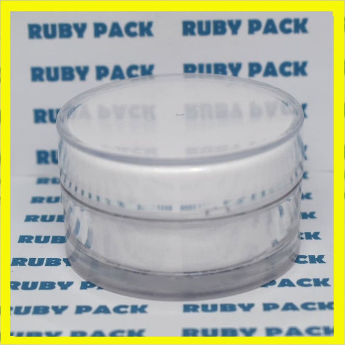(isi 10pcs) Pot Acrylic 125 Gram Full Putih list emas