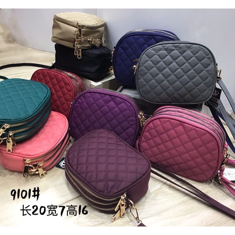 Tas Wanita Import Jinjing dan Selempang BOBO Mini BB9101 9101 Bordir Bahan Parasut Kualitas Super Hi