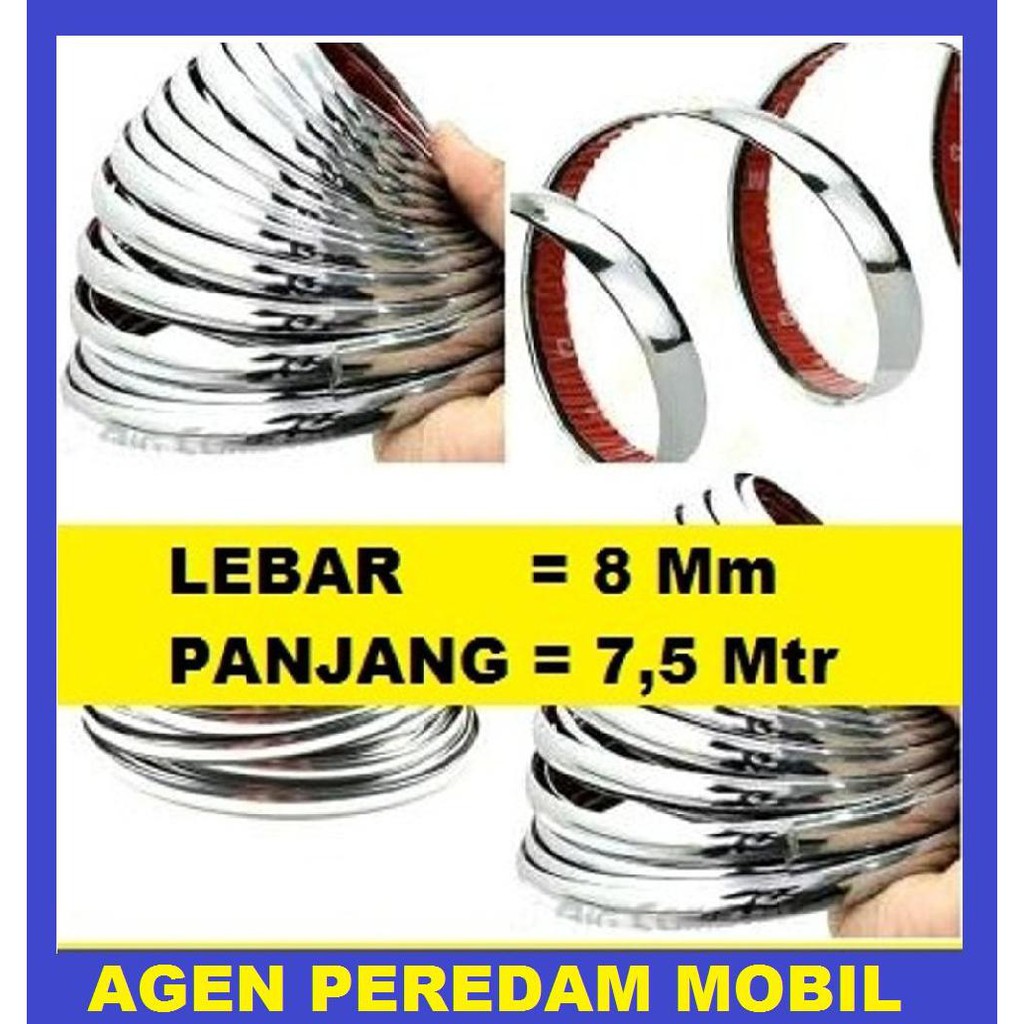 TERLARIS  List Chrome 8 mm. List Body Mobil dan Motor Vespa TERBARU