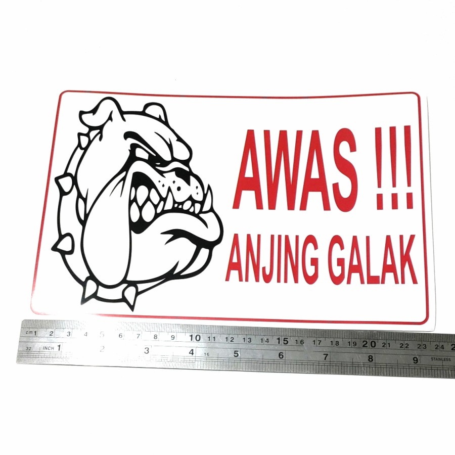 STIKER AWAS ANJING GALAK