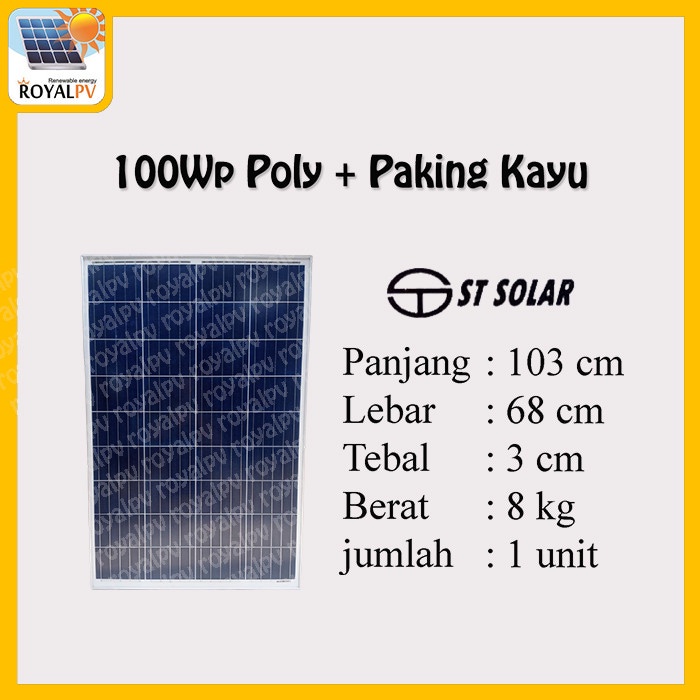 Panel Surya 100Wp Solar Panel 100Wp Solar Cell 100Wp Poly