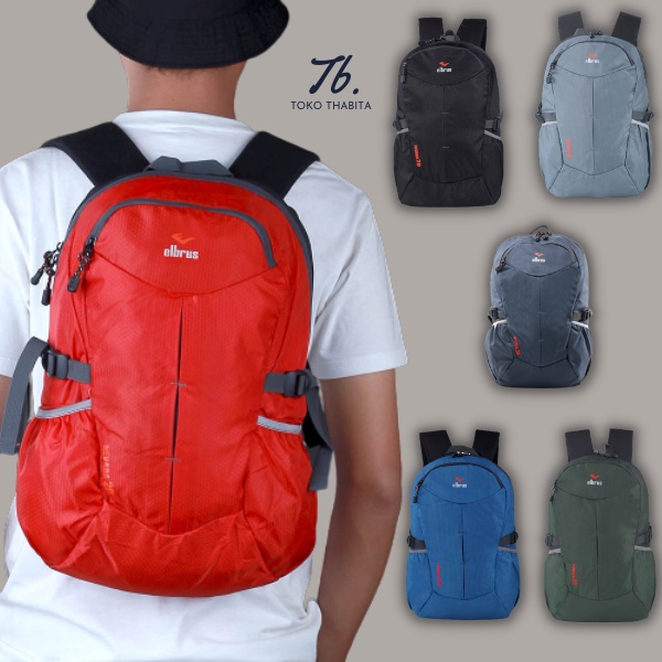 Toko Thabita - Backpack Pria Ransel Traveling Elbrus Original Tas Punggung Cordura Tawon Navy Marun