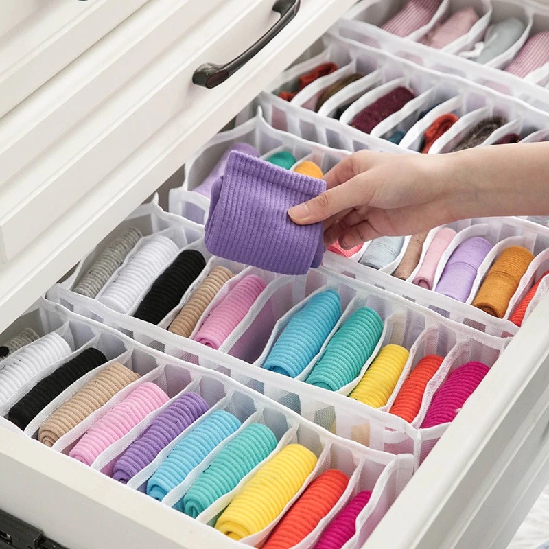 Kotak Sekat Pembatas / Penyimpanan Pakaian Dalam Perapi Baju Celana Handuk Kaos Kaki Serbaguna Closet Drawer Organizer Storage Lemari Kamar Rumah