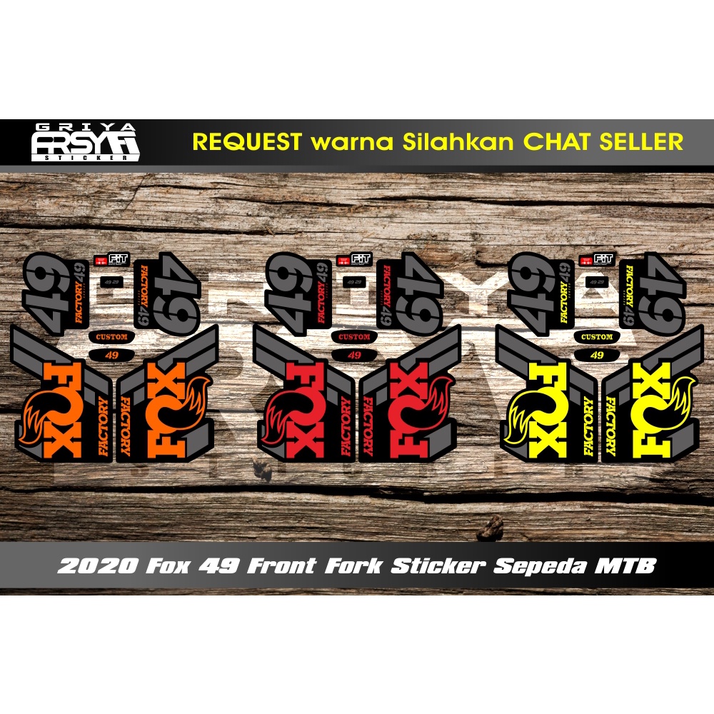 Sticker Shock depan Sepeda FOX 49 2020 stiker sepeda MTB DH
