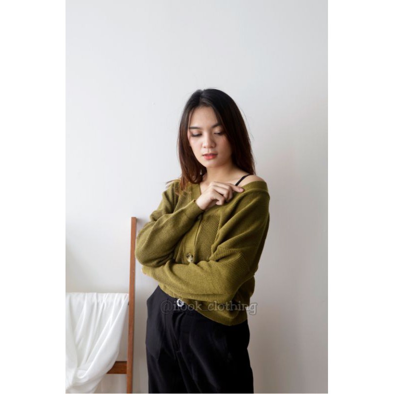 MARSHA KNITTED CARDI - CARDIGAN WANITA TANGAN PANJANG