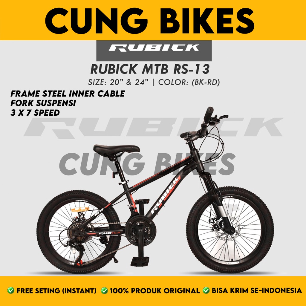 Sepeda Gunung MTB 20 24 26 Inch Rubick RS-13 3x7 speed double disc brake by United bike