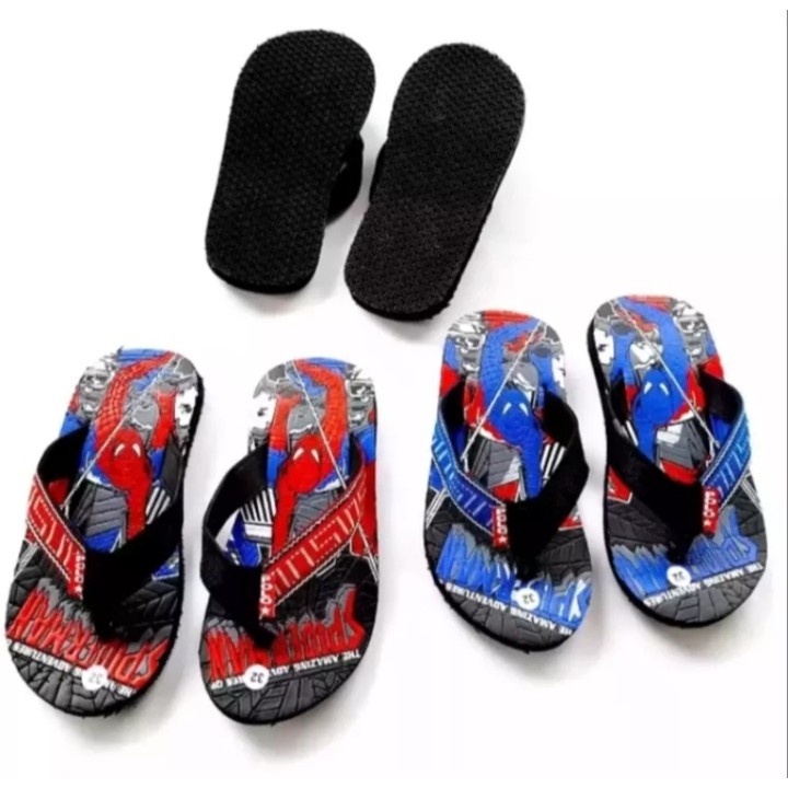 sendal anak laki laki terbaru/sendal anak laki laki sol karet simplek motif tayo&amp;spiderman