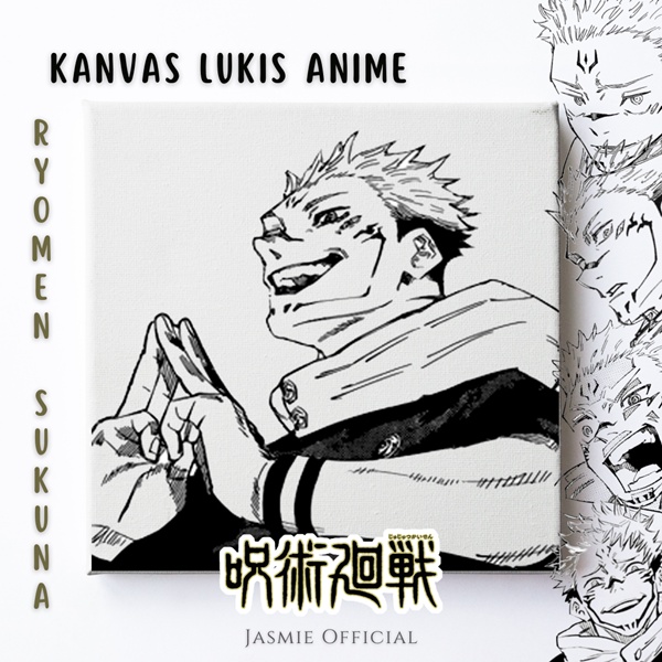 JUJUTSU KAISEN Ryomen Sukuna Fanmerch Anime Kanvas Lukis (BISA CUSTOM) - Canvas Painting Anime Fanme