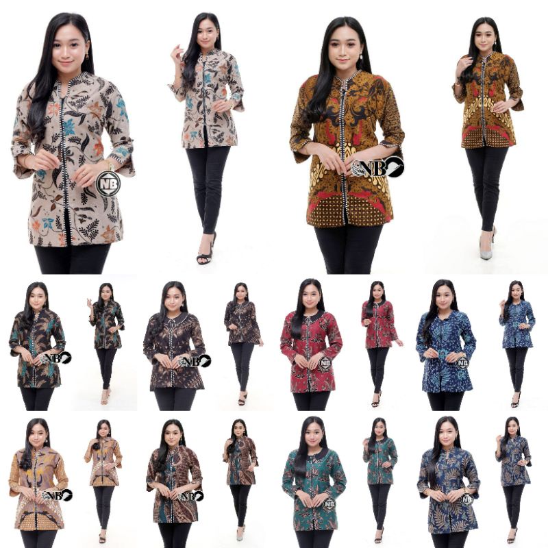 BAJU BATIK WANITA MODERN MONALISA GENES M,L,XL asli PEKALONGAN