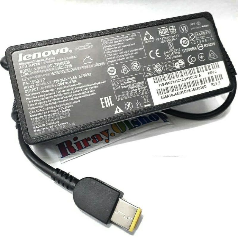 ORIGINAL Charger Lenovo ThinkPad E431, E440, E450, E450c, E531, E540, E550, E550C 20V 4.5A Model USB