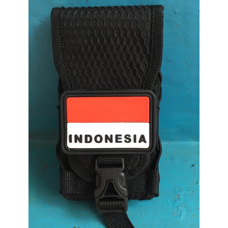Sarung kotak Hp Rajut Tactical blackhawk Logo Bendera
