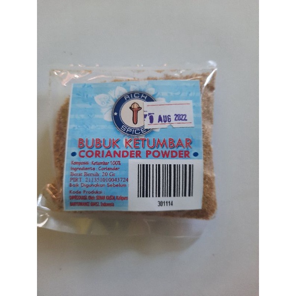 

Bubuk Ketumbar rich 20 gr coriander powder