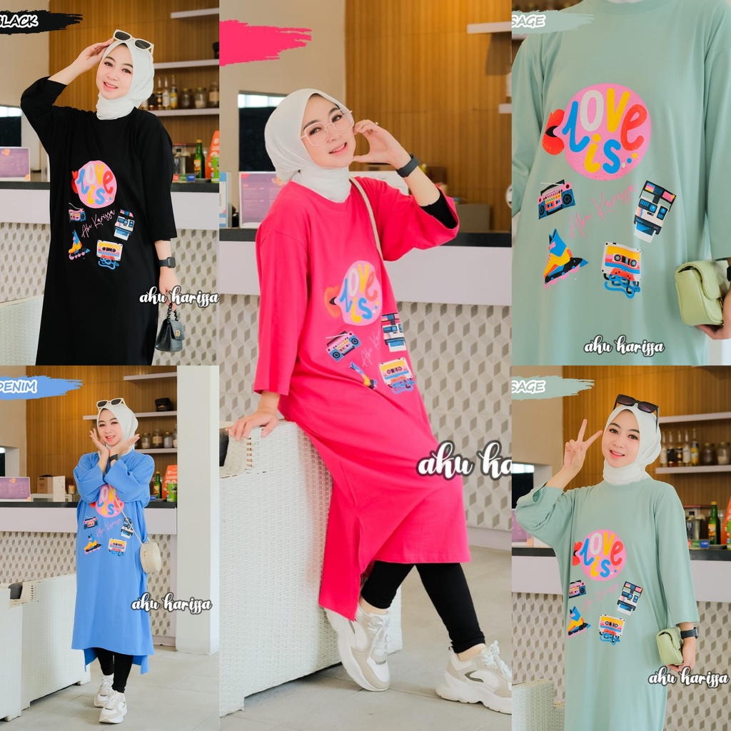 MIDI / TUNIK / KAOS / BLUS COMBED 24s ORI AKU KARISSA dan ZR XXL OVERSIZE POLOS STYLE MONTERA VINTAGE HELLO FUTURE