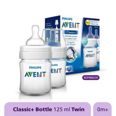 Avent Twin Pack Bottle Classic+ 125 ml White