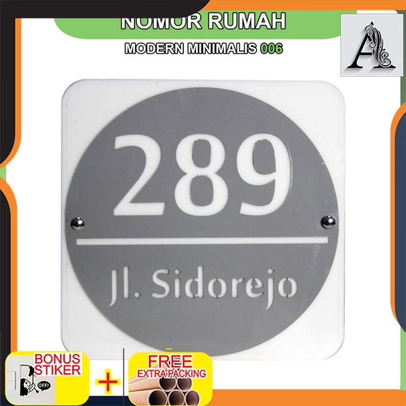 

Grosir Nomor Rumah Akrilik Modern Minimalis Model 006