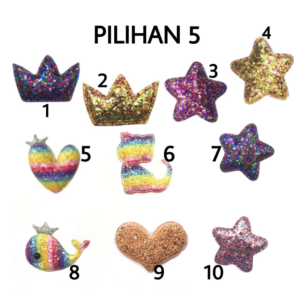 APLIKASI CRAFT | BAHAN DIY KETERAMPILAN | STAR CROWN AWAN BUNGA KUPU LOVE