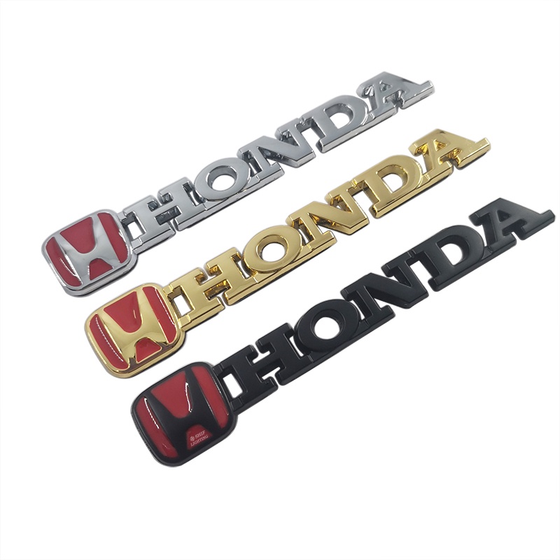 1pc Stiker Emblem Logo HONDA Bahan Metal Untuk Dekorasi Bagasi Belakang Mobil HONDA