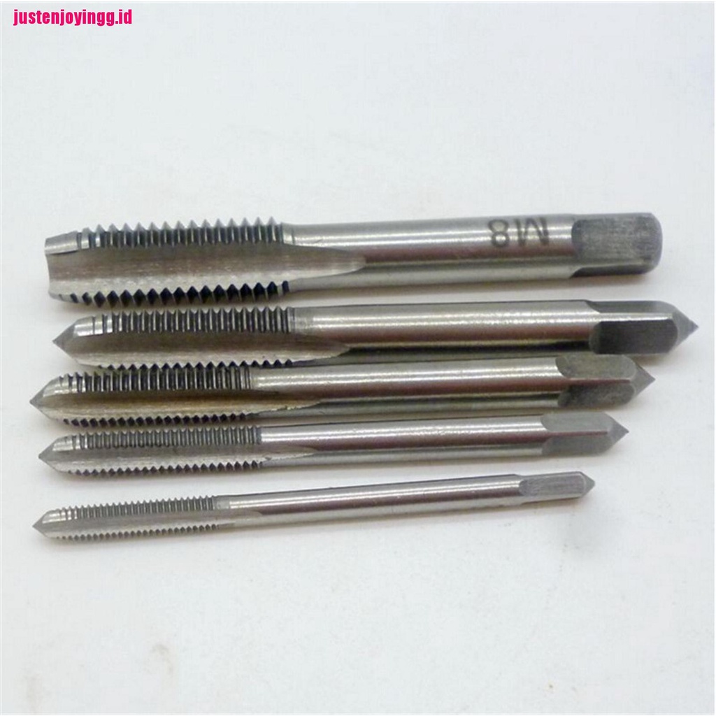 5pcs / Set M3 M4 M5 M6 M8 Hand Tap Flute Lurus Ukuran 3mm - 8mm