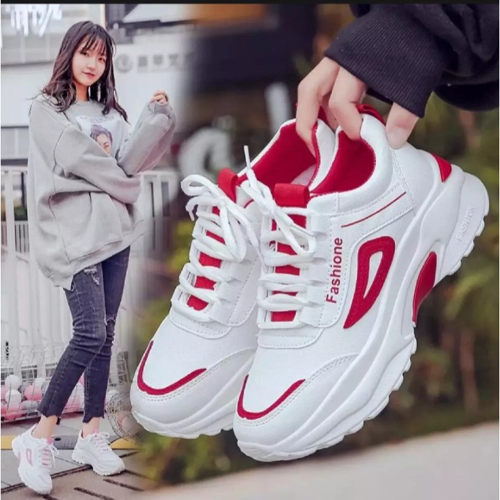 PROMO 5.5 SALE Sepatu Sneakers Tali Wanita Fashione Korea HR37-5