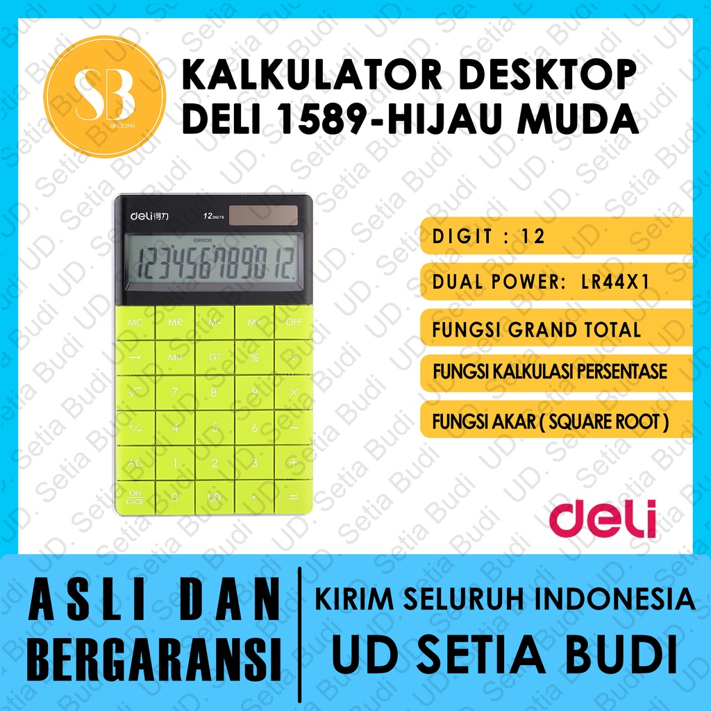 Kalkulator Desktop Deli 1589 asli dan bergaransi