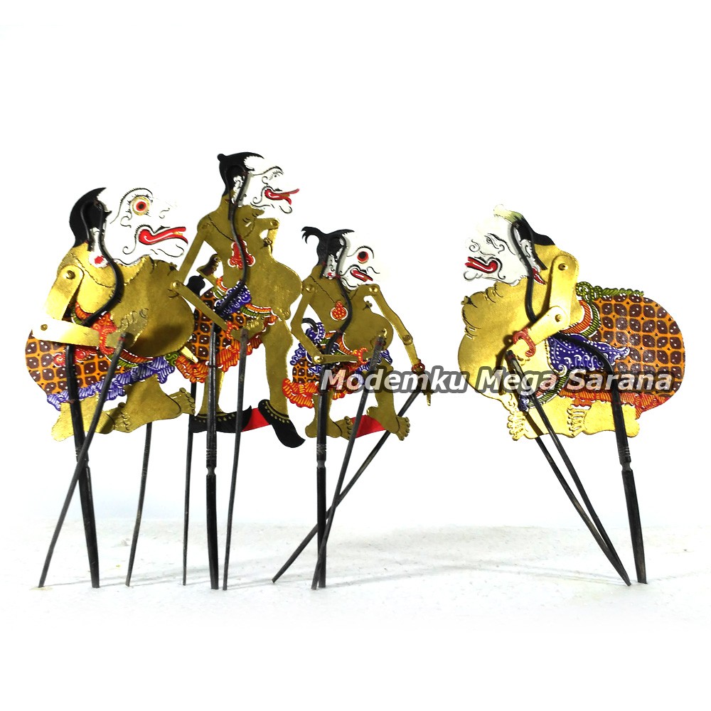 Souvenir Wayang Kulit Mini Caperan Super - Punokawan Bagong Semar Gareng Petruk