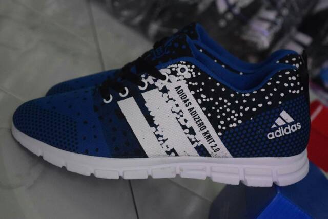 Sepatu adidas adizero knit 2.0 / Biru hitam / Running / Termurah!!!