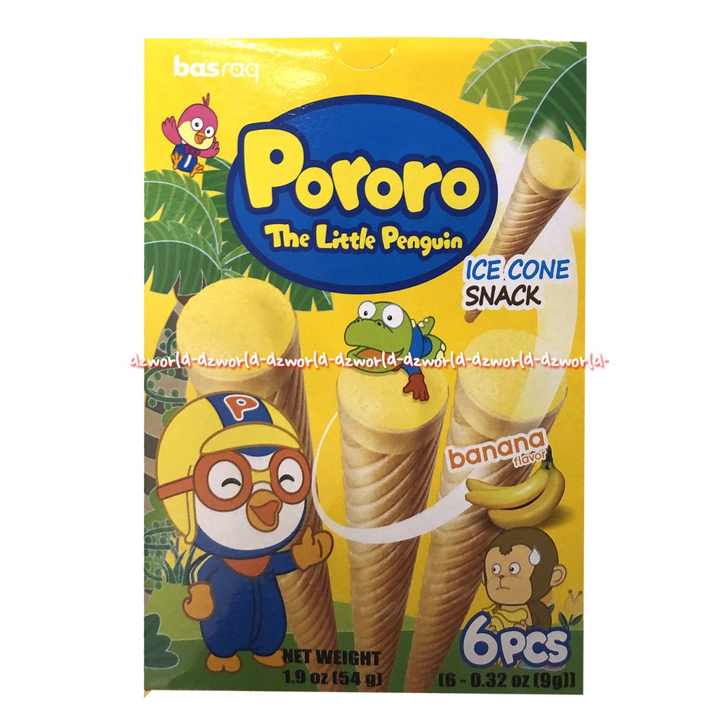 Pororo Ice Cone Snack Chocolate 6pcs Cemilan Strawberry