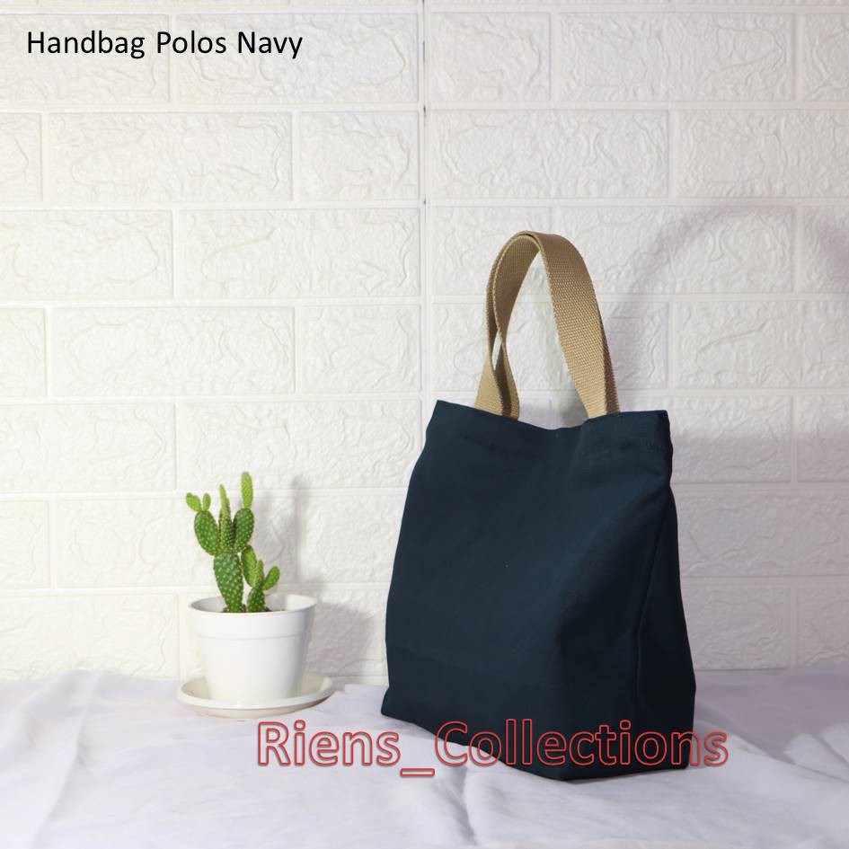 HANDBAG TAS JINJING KANVAS POLOS WARNA NAVY / BIRU DONGKER. Riens Collections