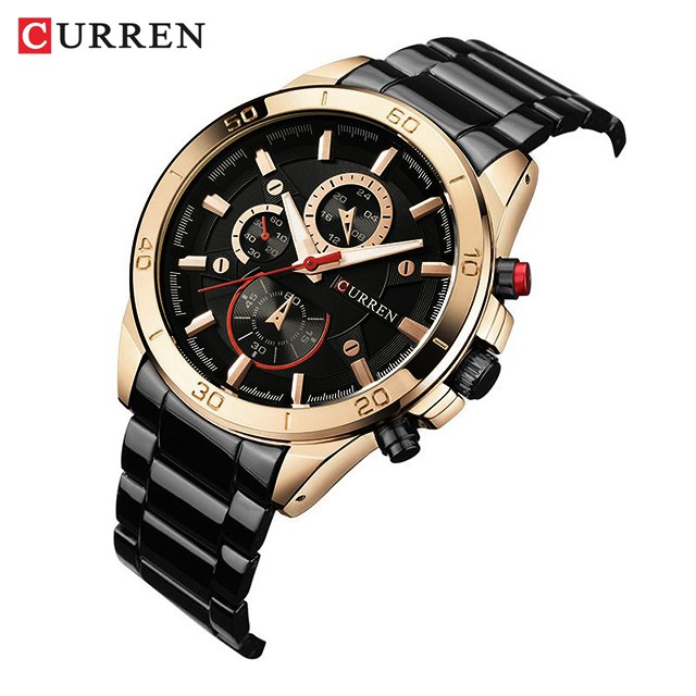 CURREN 8275 Jam Tangan Pria Analog Stainless Steel Chronograph Tidak Aktif WATCHKITE WKOS