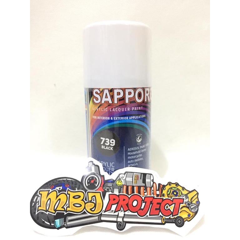 SAPORO PYLOX ORIGINAL-PILOX SAPPORO CAT SEMPROT WARNA BLACK 300ML KODE 739