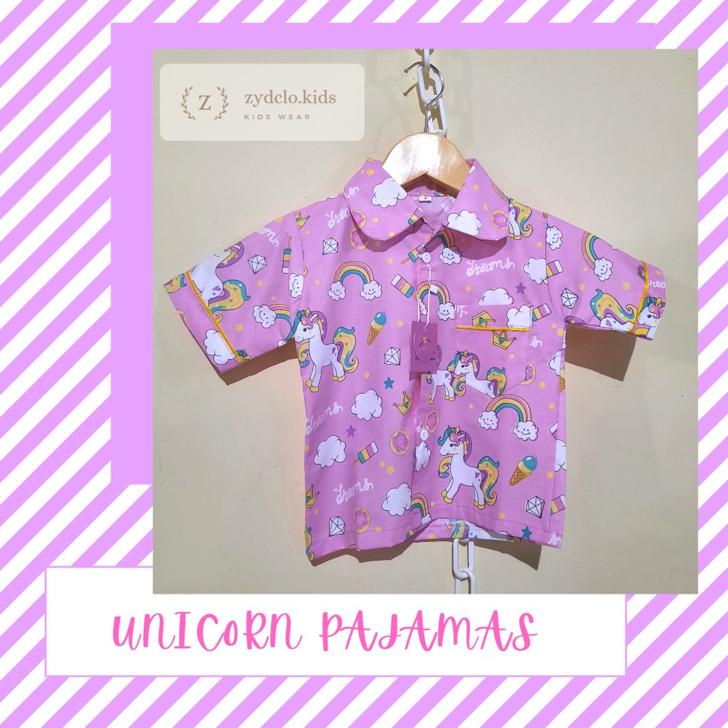 Piyama anak perempuan unicorn/kuda poni