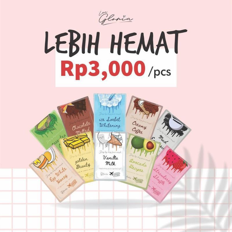 Masker lea gloria travel size 10gram/Lea Gloria BPOM/ Masker Organik