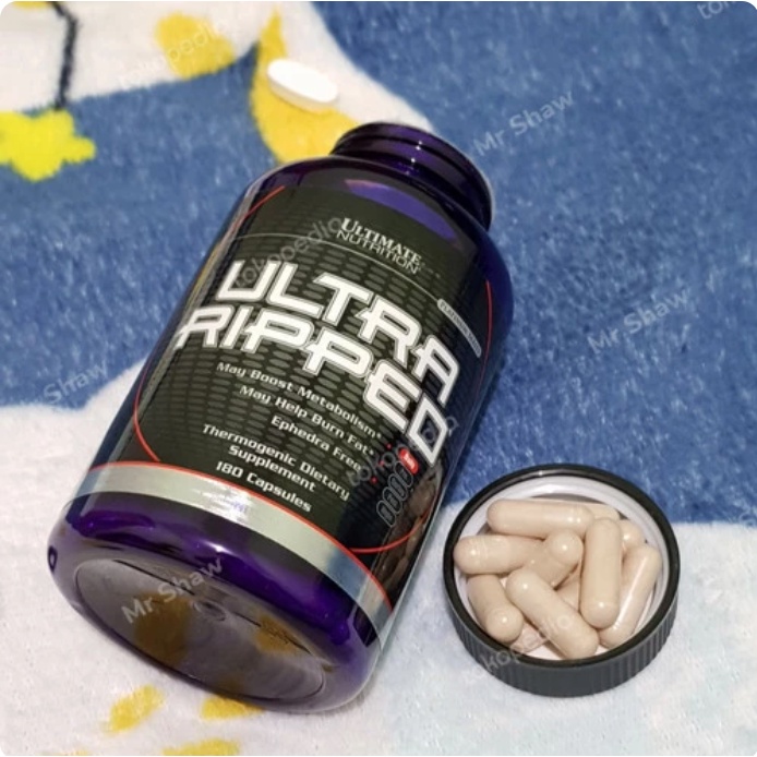 ULTIMATE NUTRITION ULTRA RIPPED FAT BURN BURNER THERMOGENIC FAT &amp; WEIGHT LOSS DIET SUPPLEMENT 90CAPS 180CAPS 90 180 CAPS CAPSULE KAPSUL CAPSULES PEMBAKAR LEMAK