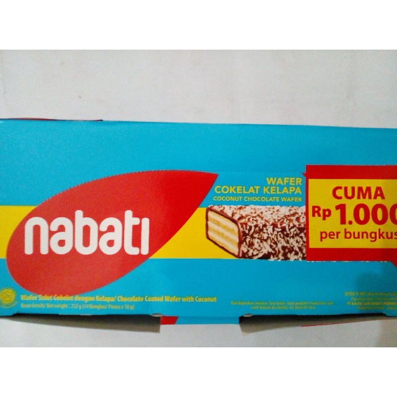 

Nabati Coated wafer coklat box 14gr x 12 pcs