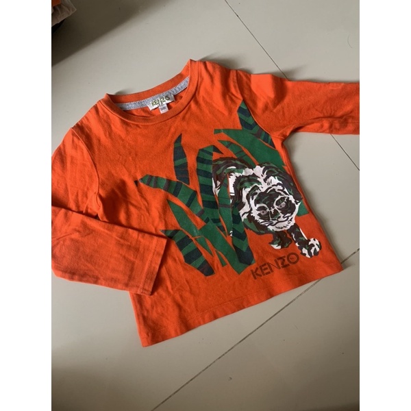 Preloved authentic kenzo kids size 2y long sleeve orange tiger